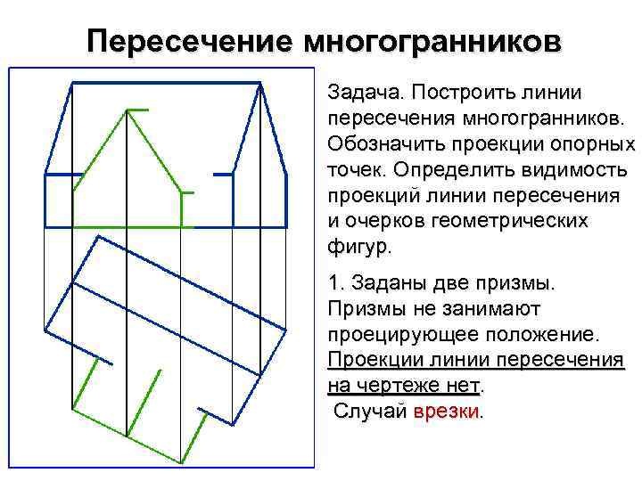 Проекции многогранников. Построить проекции линии пересечения многогранников. Начертательная геометрия задача пересечение многогранников. Пересечение двух многогранников. Построение линии пересечения многогранников.