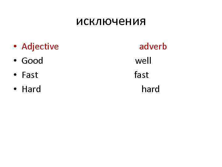 Прилагательные good better. Adjectives and adverbs исключения. Adverbs of manner исключения. Фвмукиы щаьфттук исключения. Adverbs в английском исключения.