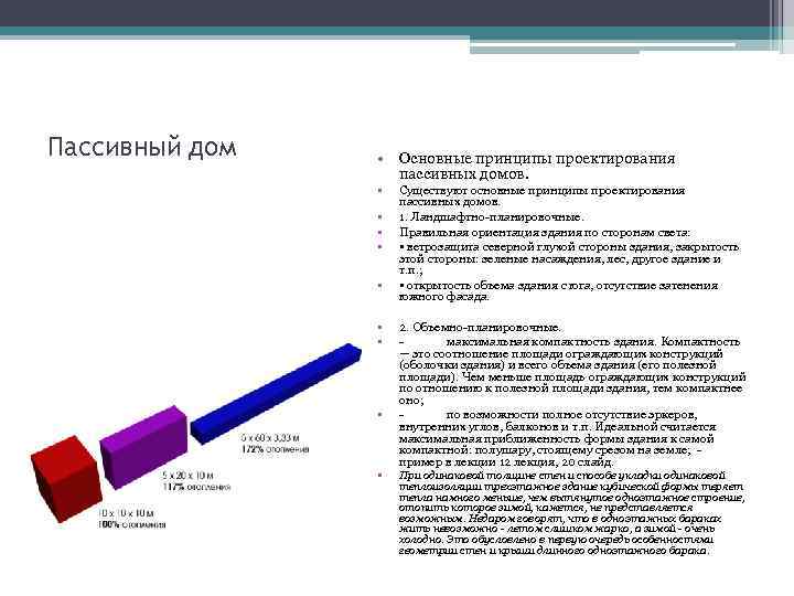 Пассивный дом • Основные принципы проектирования пассивных домов. • • • Существуют основные принципы