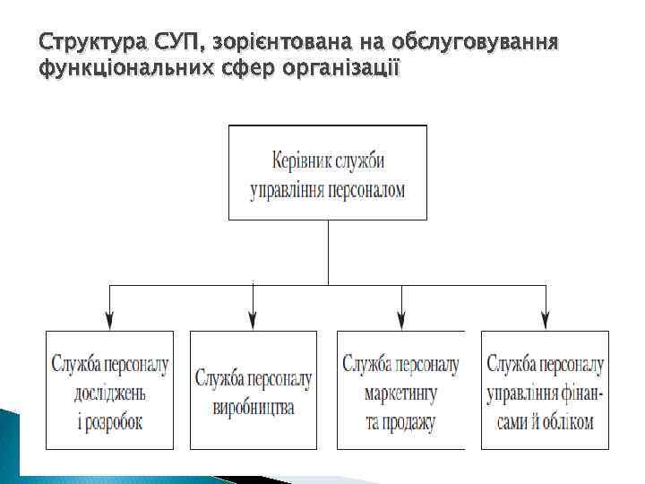 Структура СУП, зорієнтована на обслуговування функціональних сфер організації 