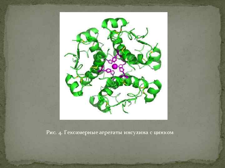 Рис. 4. Гексамерные агрегаты инсулина с цинком 