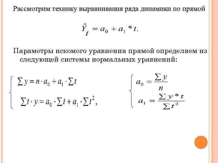 Аналитическое выравнивание динамического ряда