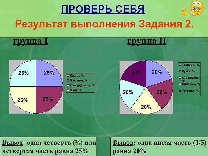 Одна пятая. Результат выполнения задания. Одна пятая часть это сколько.