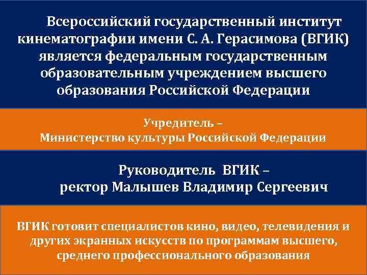 Федеральное государственное образовательное учреждение высшего образования