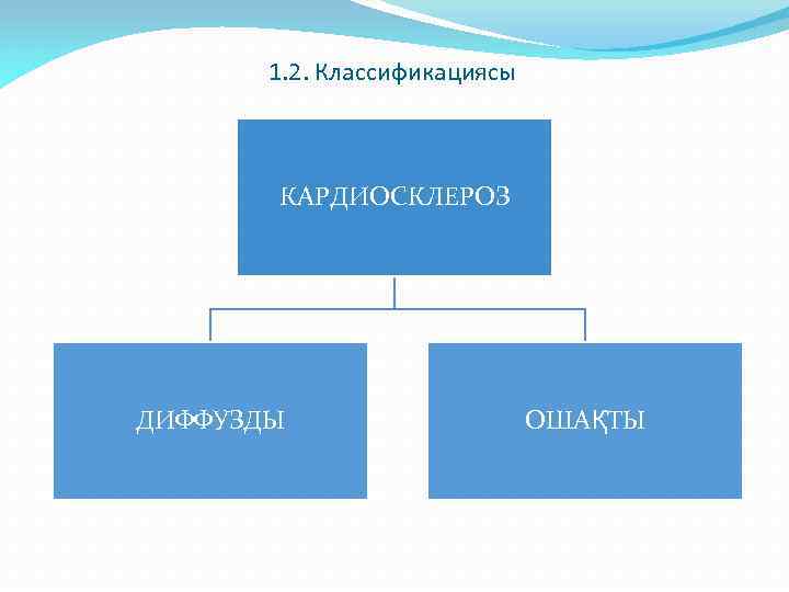 1. 2. Классификациясы КАРДИОСКЛЕРОЗ ДИФФУЗДЫ ОШАҚТЫ 