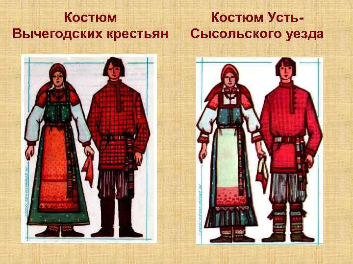 Костюм Вычегодских крестьян Костюм Усть. Сысольского уезда 