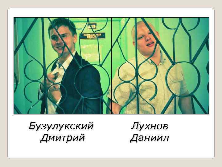 Бузулукский Дмитрий Лухнов Даниил 