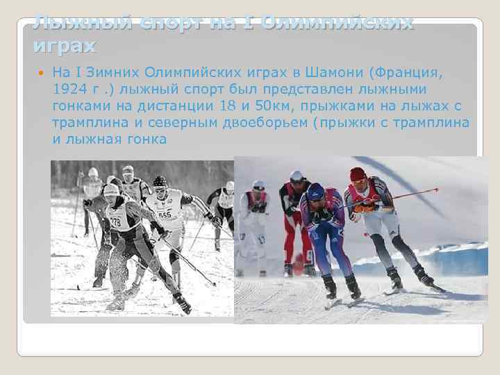 Лыжный спорт на I Олимпийских играх На I Зимних Олимпийских играх в Шамони (Франция,