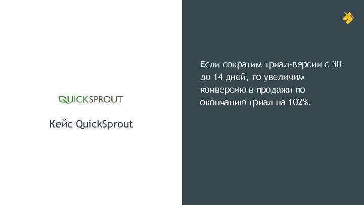 Если сократим триал-версии с 30 до 14 дней, то увеличим конверсию в продажи по