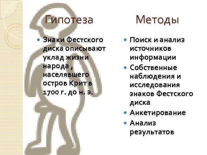 Гипотеза Знаки Фестского диска описывают уклад жизни народа , населявшего остров Крит в 1700