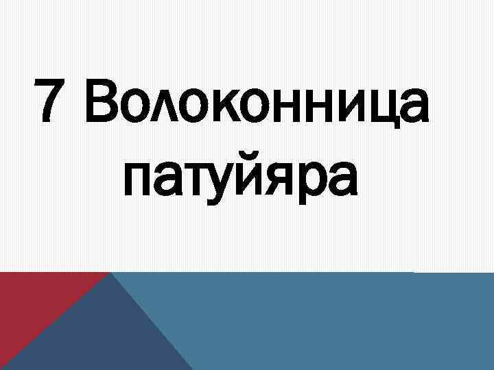 7 Волоконница патуйяра 