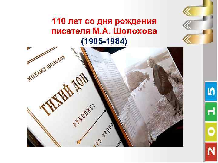 110 лет со дня рождения писателя М. А. Шолохова (1905 -1984) 