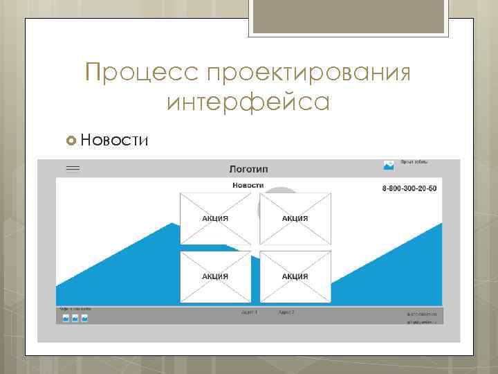 Процесс проектирования интерфейса Новости 