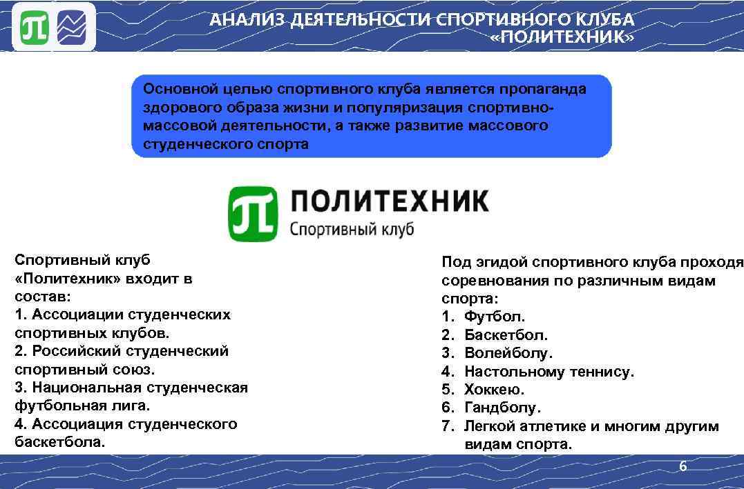 План работы спортивного клуба