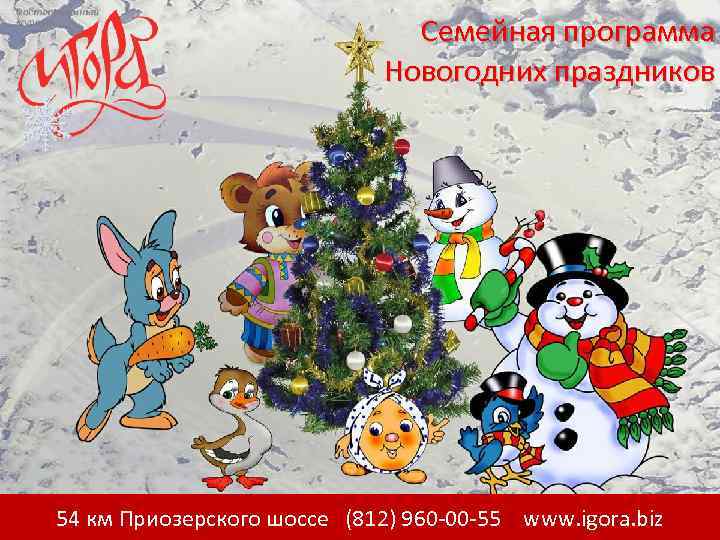 Семейная программа Новогодних праздников 54 км Приозерского шоссе (812) 960 -00 -55 www. igora.