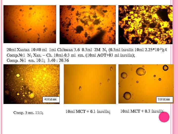 20 ml Xantan 10: 40 ml 1 ml Chitosan 3. 6 0. 3 ml