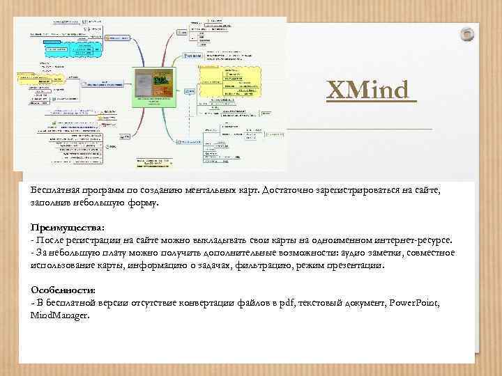 XMind Бесплатная программ по созданию ментальных карт. Достаточно зарегистрироваться на сайте, заполнив небольшую форму.