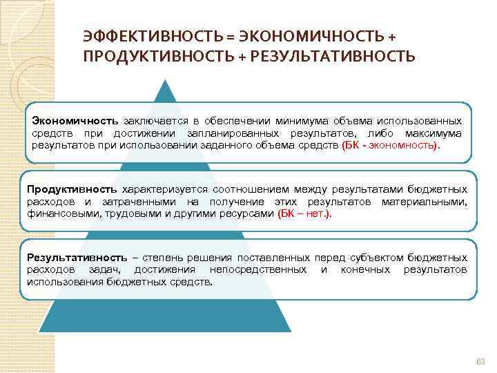 Понятие эффективность и результативность проекта