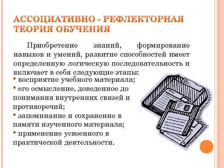 Приобретение знаний, формирование навыков и умений, развитие способностей имеет определенную логическую последовательность и включает