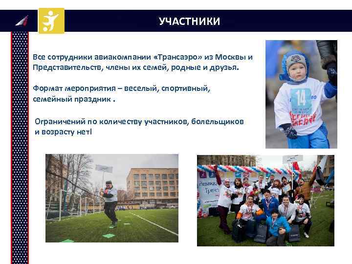УЧАСТНИКИ Все сотрудники авиакомпании «Трансаэро» из Москвы и Представительств, члены их семей, родные и