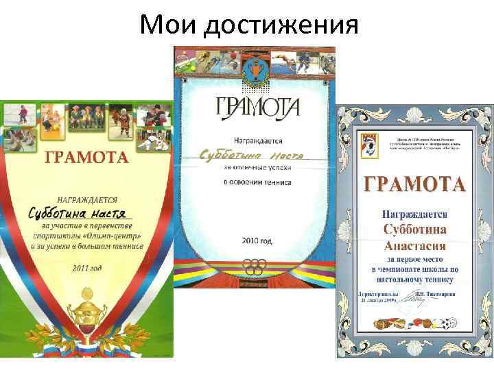 Мои достижения 