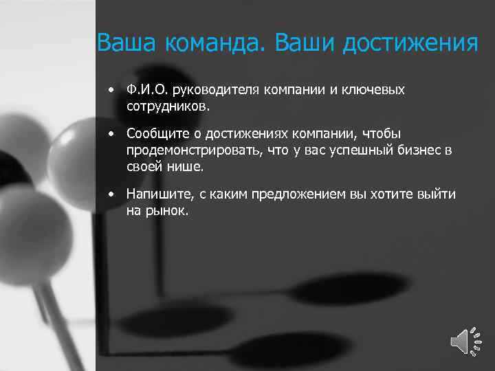 Ваша команда. Ваши достижения • Ф. И. О. руководителя компании и ключевых сотрудников. •