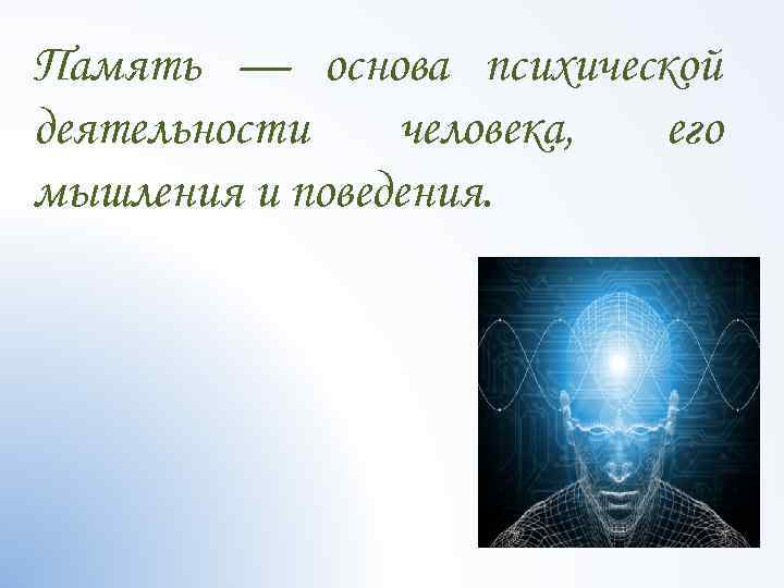 Память — основа психической деятельности человека, его мышления и поведения. 