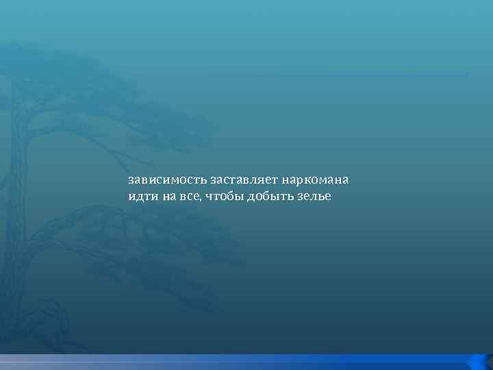 зависимость заставляет наркомана идти на все, чтобы добыть зелье 