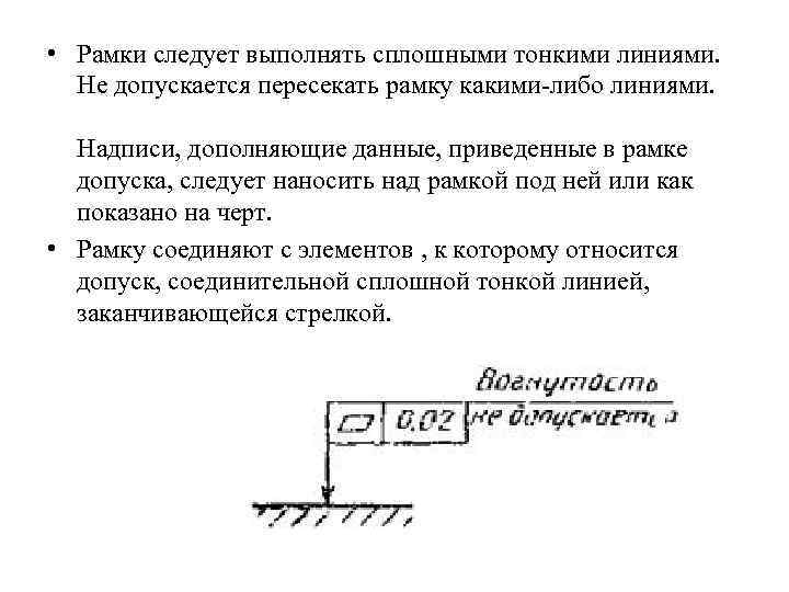  • Рамки следует выполнять сплошными тонкими линиями. Не допускается пересекать рамку какими-либо линиями.