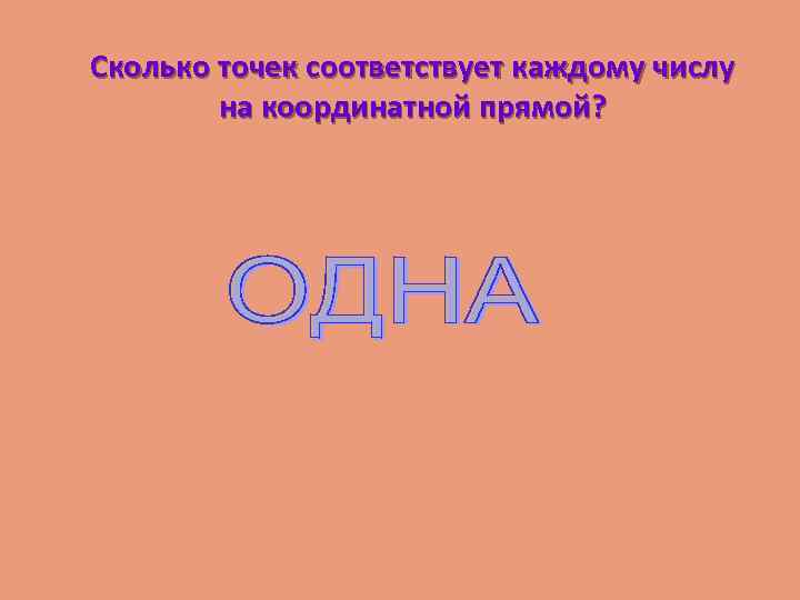 Сколько точек соответствует каждому числу на координатной прямой? 