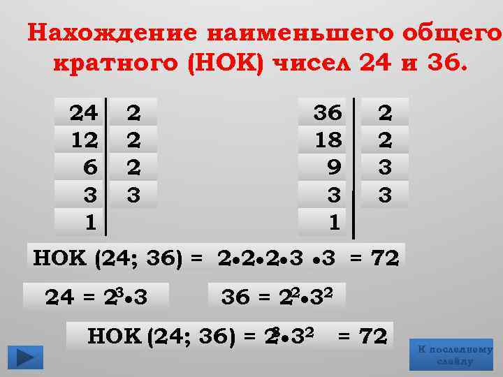 Как найти общее кратное