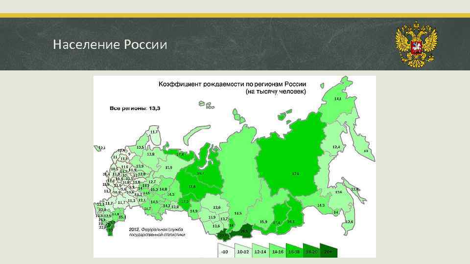 Карта населения России.