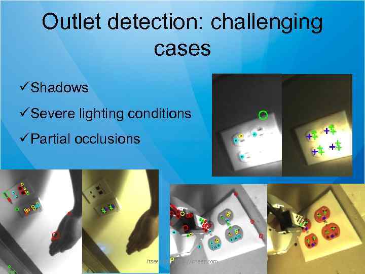 Outlet detection: challenging cases üShadows üSevere lighting conditions üPartial occlusions Itseez Ltd. http: //itseez.