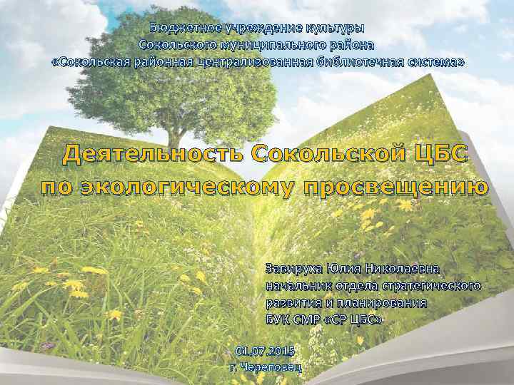 Бюджетное учреждение культуры Сокольского муниципального района «Сокольская районная централизованная библиотечная система» Деятельность Сокольской ЦБС