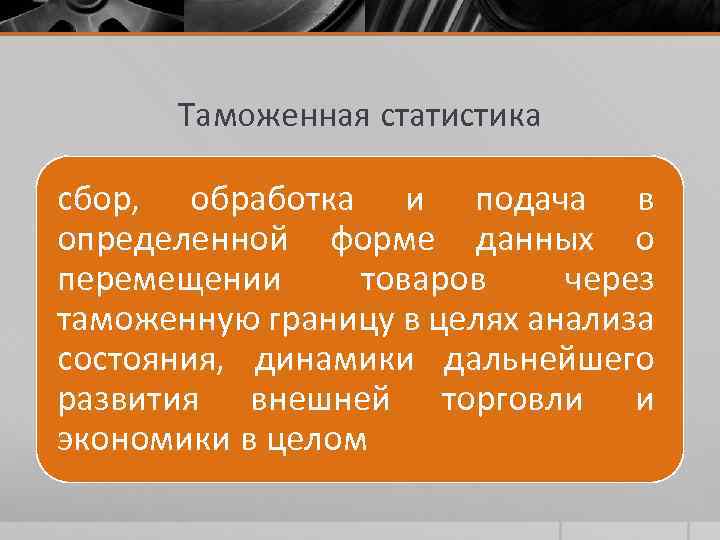 Таможенный статистический учет