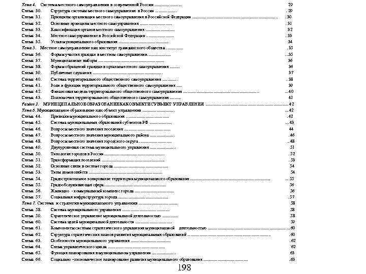 Тема 4. Система местного самоуправления в современной России. . . 29 Схема 30. Структура