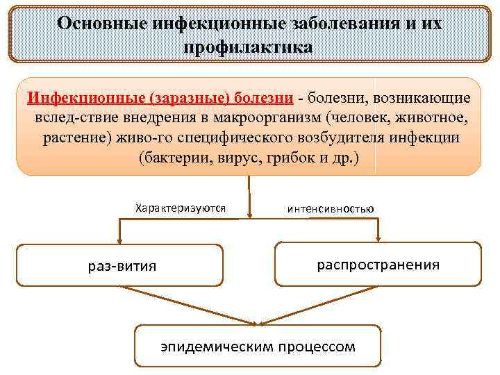 Основные инфекционные заболевания и их профилактика. Инфекционные (заразные) болезни, возникающие вслед ствие внедрения в