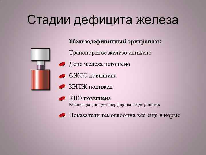 Ожсс при анемии. Стадии дефицита железа. Железодефицитная анемия ОЖСС. Роль железа в кроветворении.