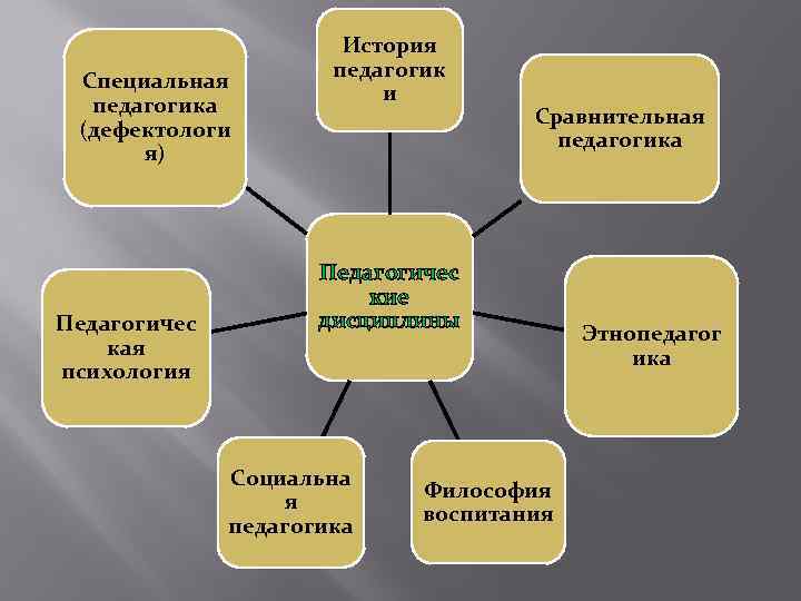 Специальная педагогика (дефектологи я) Педагогичес кая психология История педагогик и Сравнительная педагогика Педагогичес кие