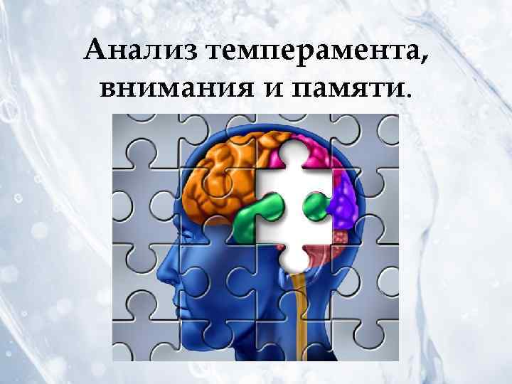 Анализ темперамента, внимания и памяти. 