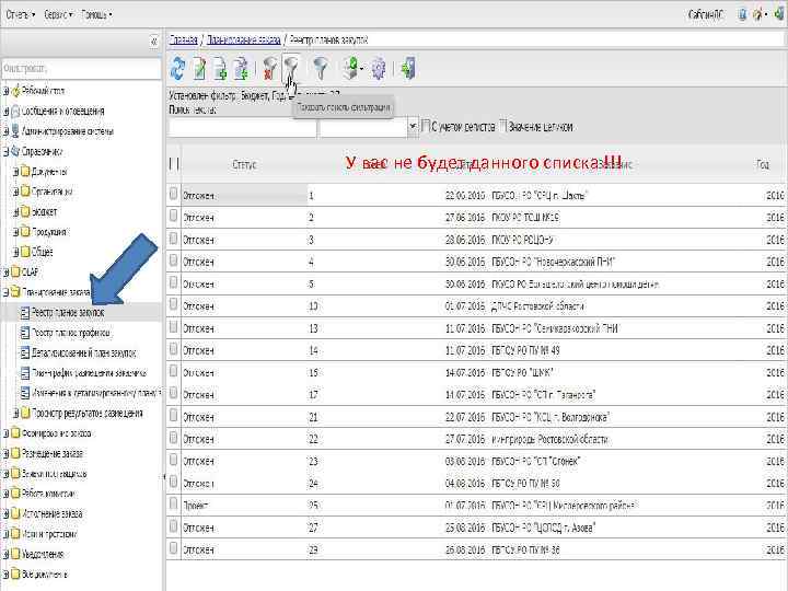 У вас не будет данного списка !!! 