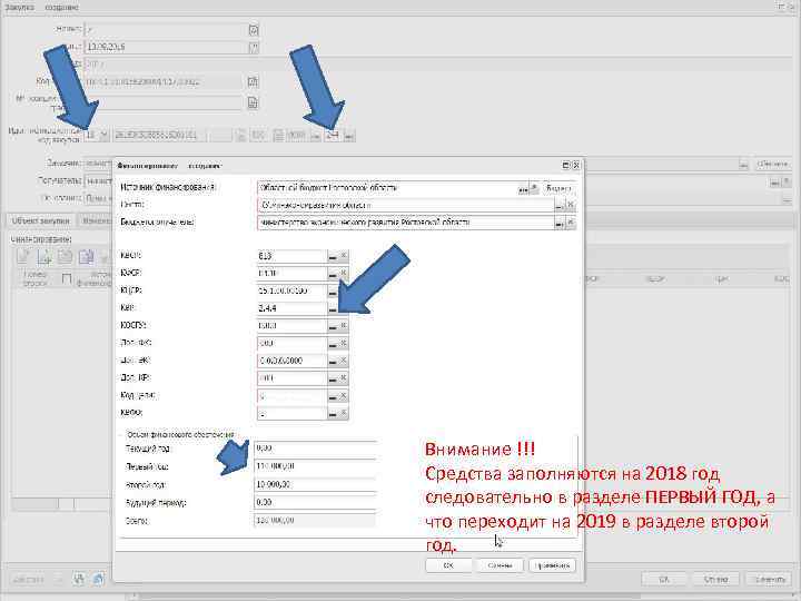 Внимание !!! Средства заполняются на 2018 год следовательно в разделе ПЕРВЫЙ ГОД, а что