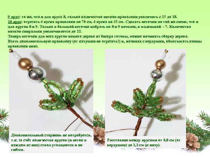 9 ярус: то же, что и для яруса 8, только количество витков проволоки увеличить