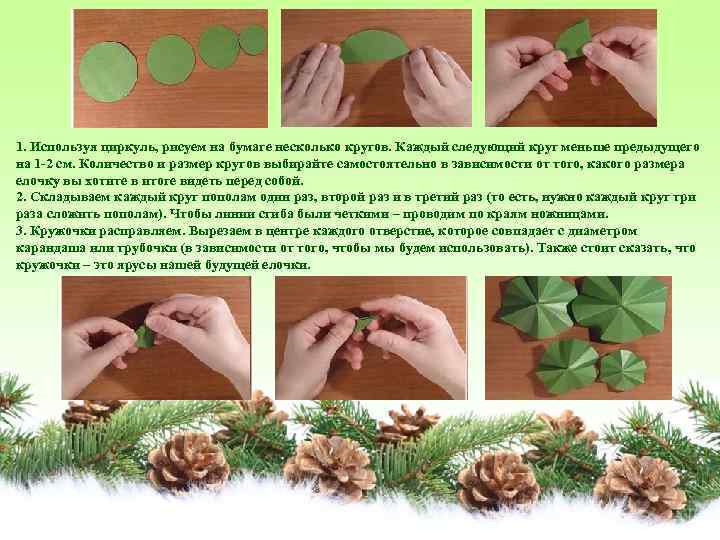 1. Используя циркуль, рисуем на бумаге несколько кругов. Каждый следующий круг меньше предыдущего на