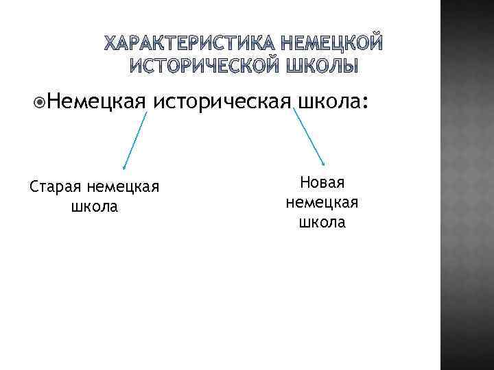  Немецкая историческая школа: Старая немецкая школа Новая немецкая школа 