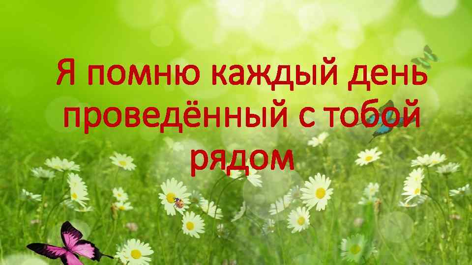Я помню каждый день проведённый с тобой рядом 