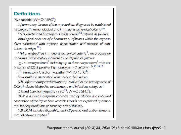 European Heart Journal (2013) 34, 2636– 2648 doi: 10. 1093/eurheartj/eht 210 