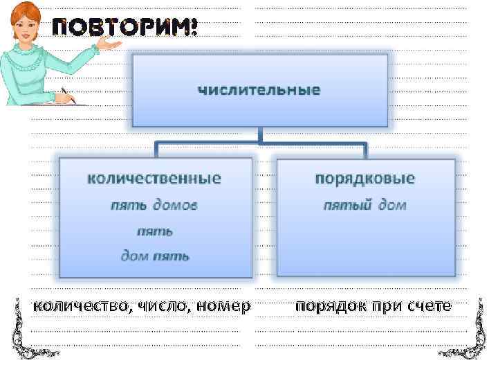 количество, число, номер порядок при счете 