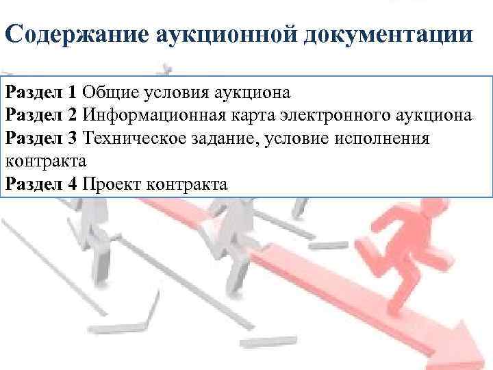 Содержание аукционной документации Раздел 1 Общие условия аукциона Раздел 2 Информационная карта электронного аукциона
