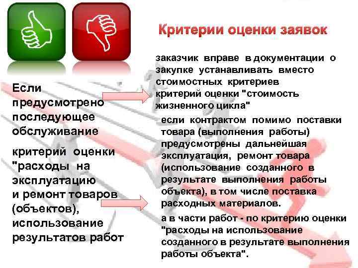 Критерии оценки заявок Если предусмотрено последующее обслуживание критерий оценки 